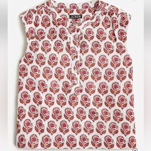 J. Crew Cora soft gauze top in bouquet block print
